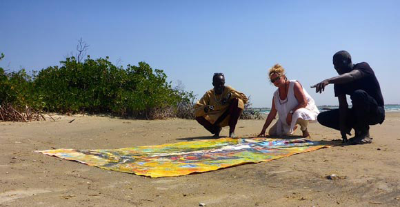 Moussa, Ulrike and Zulu at Sangomaar